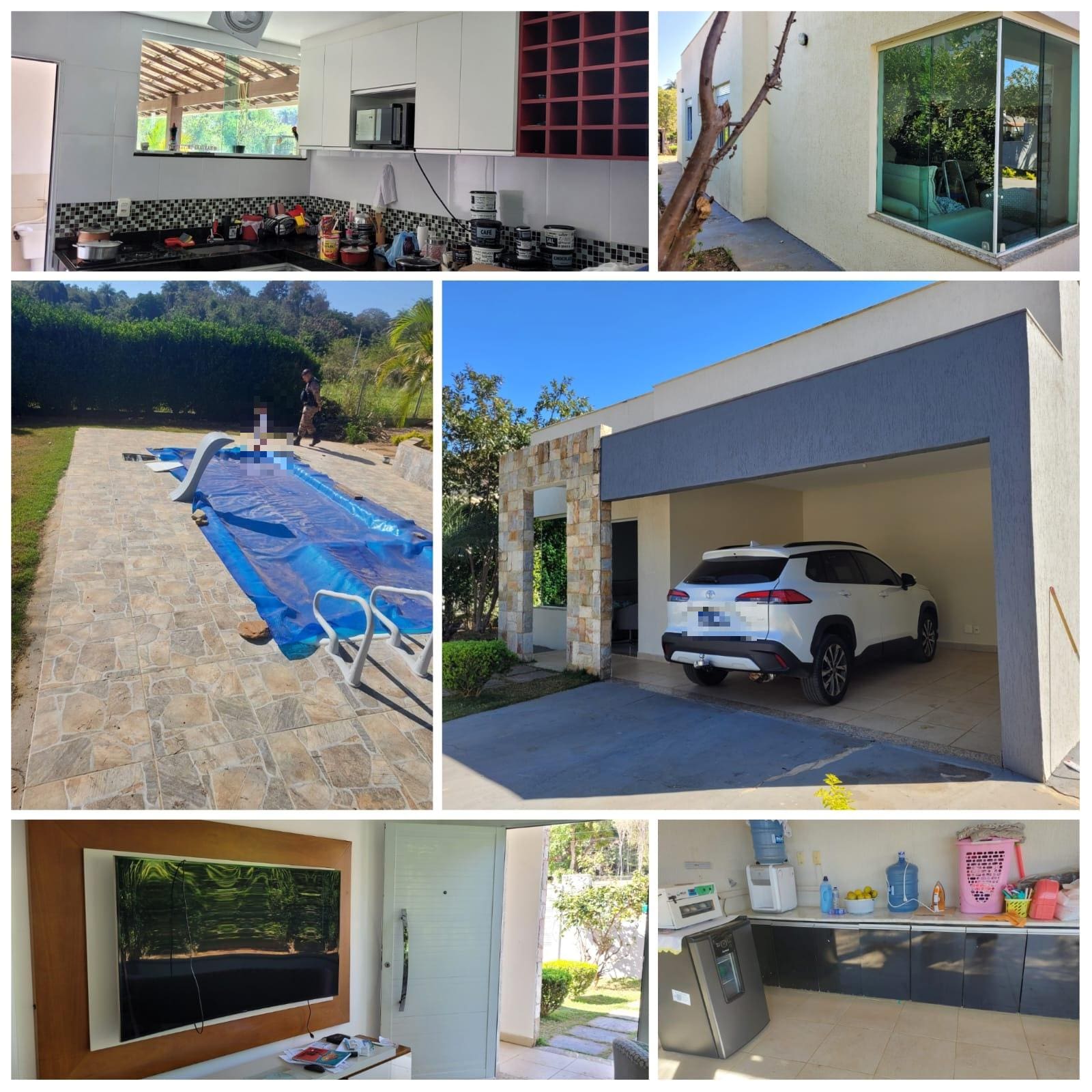 Foto mostra a piscina, carro e espaços da luxuosa casa do traficante, preso em Lagoa Santa