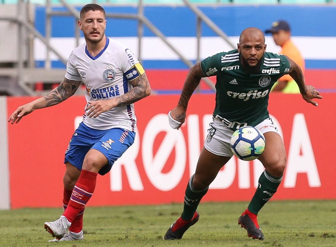 Palmeiras e Bahia terminam empatados, com 1 gol pra cada lado