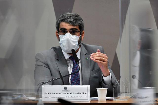 Presidente da ANS, Paulo Rebello, na CPI da Pandemia no Senado