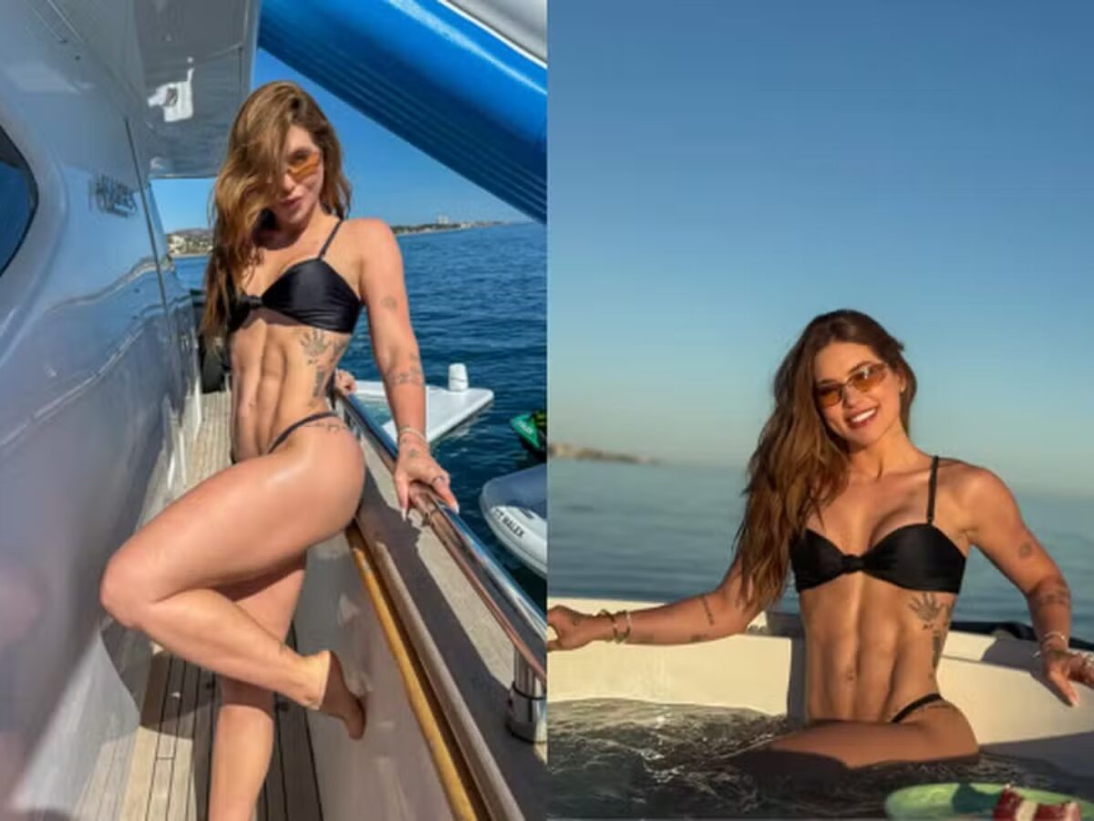 Virginia Fonseca exibe corpo perfeito durante passeio de barco em Marbella, na Espanha