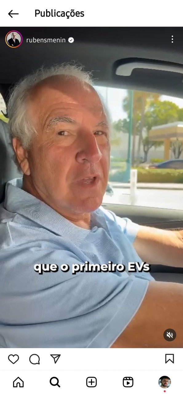 Rubens Menin a bordo de seu novo Mercedes-Benz EQS 53, nos Estados Unidos