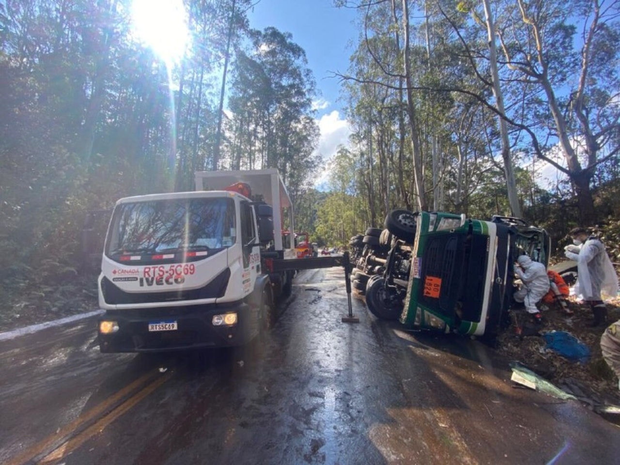 Acidente foi registrado  na BR-356, na altura do km 95, sentido Ouro Preto / Mariana, na região Central do Estado