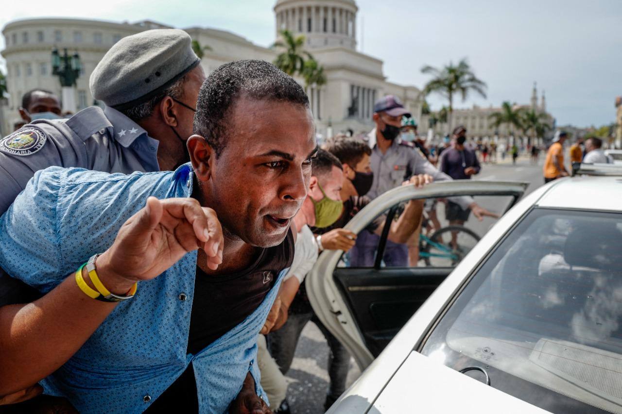 Cubano detido no último dia 11 de julho, durante protestos que tomaram as ruas da ilha