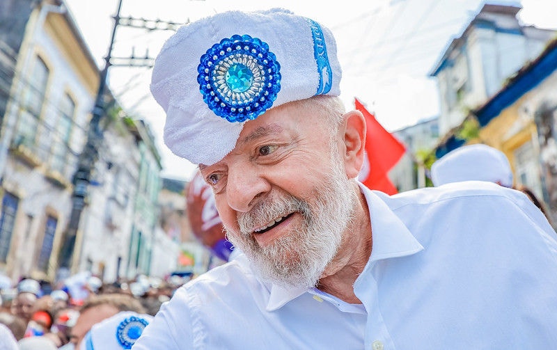 O presidente Luiz Inácio Lula da Silva durante celebração do 2 de Julho, em Salvador, na Bahia