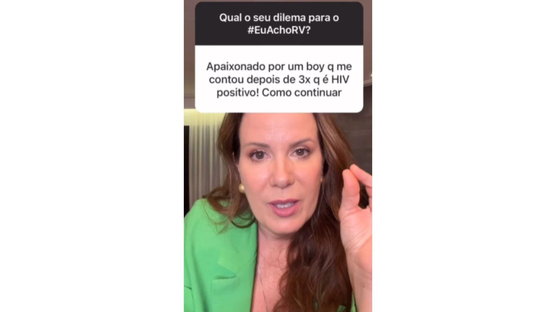 Regina Volpato em vídeo em que fala de pessoa que vive com HIV