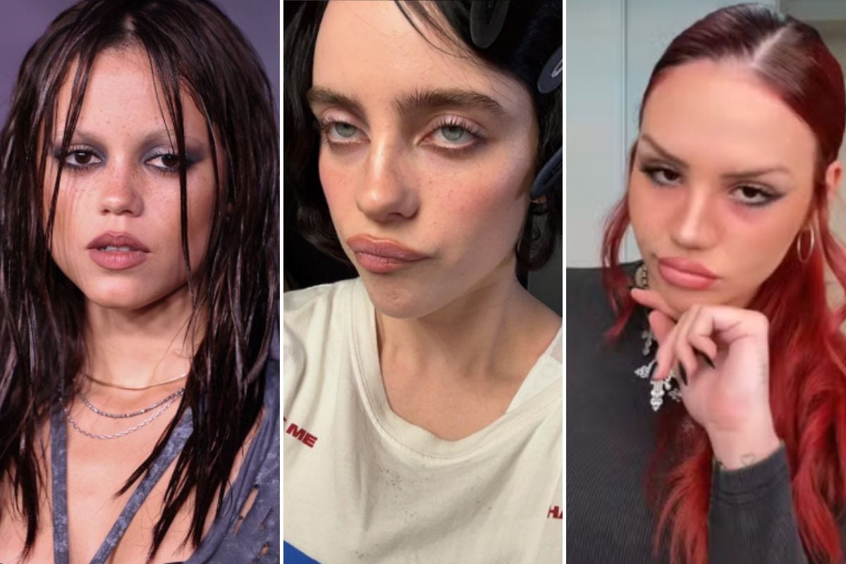 Jenna Ortega, Billie Eilish e Vivi Wanderley adotam o estilo Tired Makeup