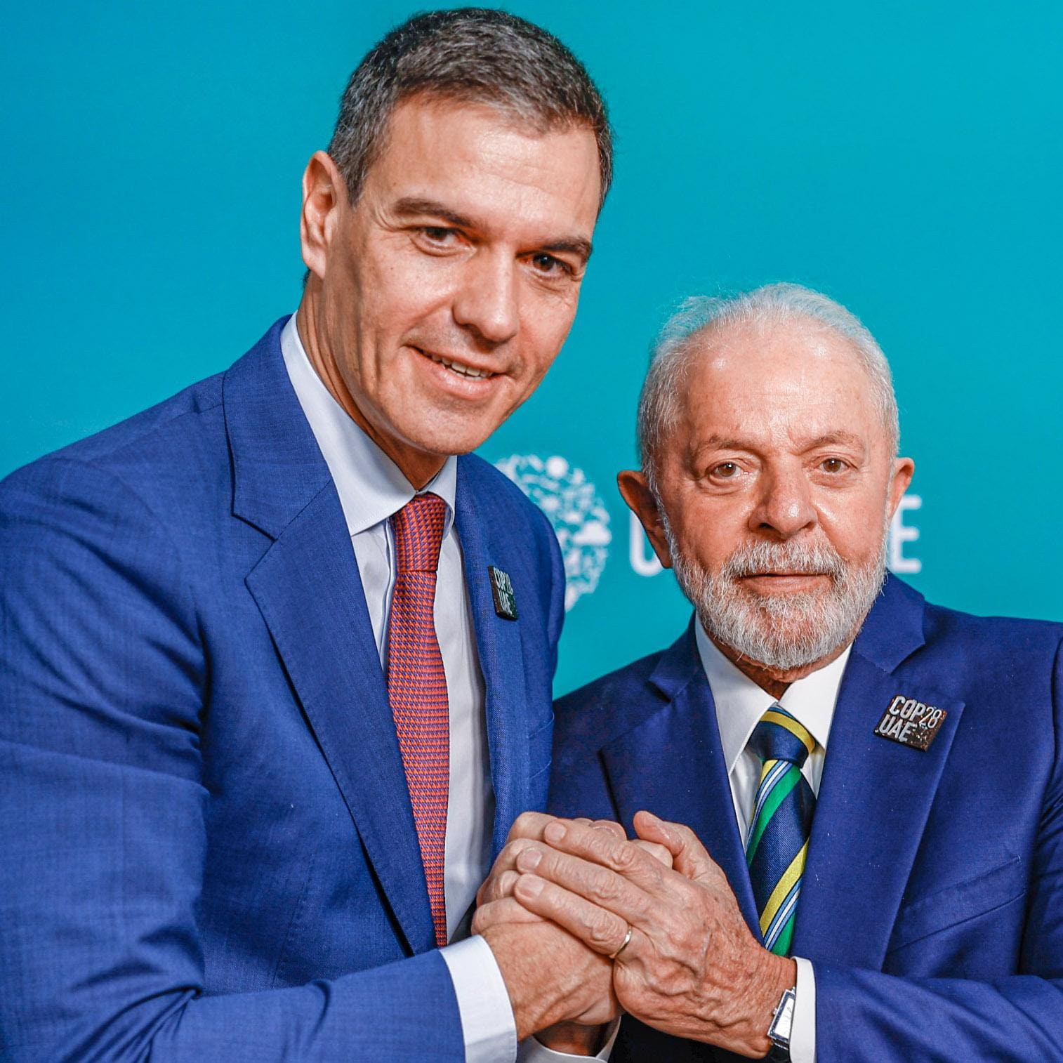 Presidente Lula e o presidente da Espanha, Pedro Sánchez, durante a COP28, em Dubai, em dezembro de 2023