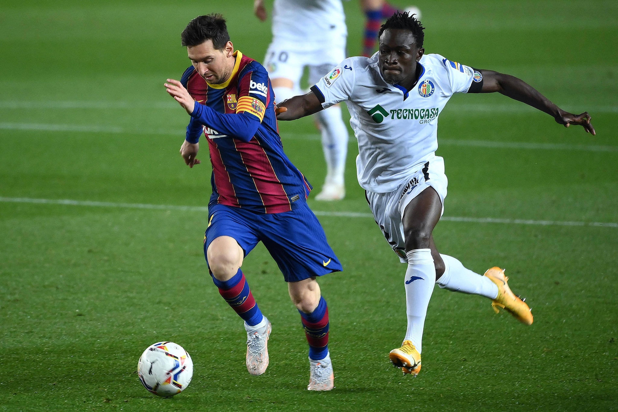 A defesa do Getafe não conseguiu parar Messi