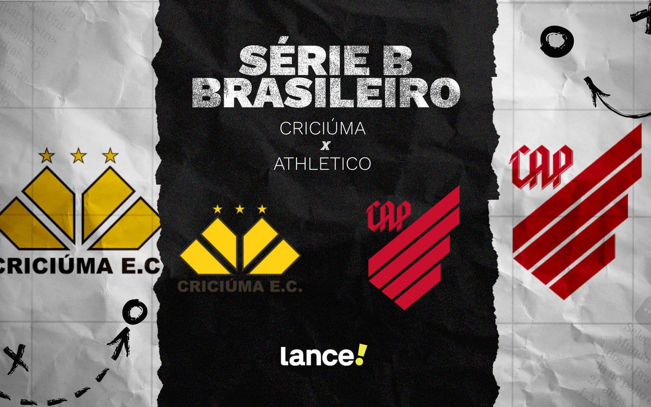 Criciúma e Athletico jogam pela Série B, no Heriberto Hülse. Foto: Arte/Lance!
