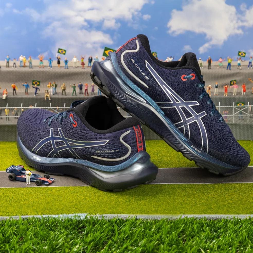 A Asics e a marca Senna anunciaram o lançamento da mais recente edição do Gel-Cumulus Senna