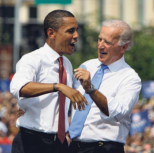 Barack Obama e Joseph Biden apareceram juntos após anúncio