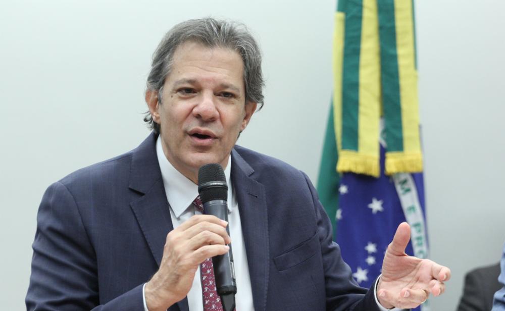 O ministro da Fazenda, Fernando Haddad, durante audiência na Comissão de Finanças e Tributação da Câmara