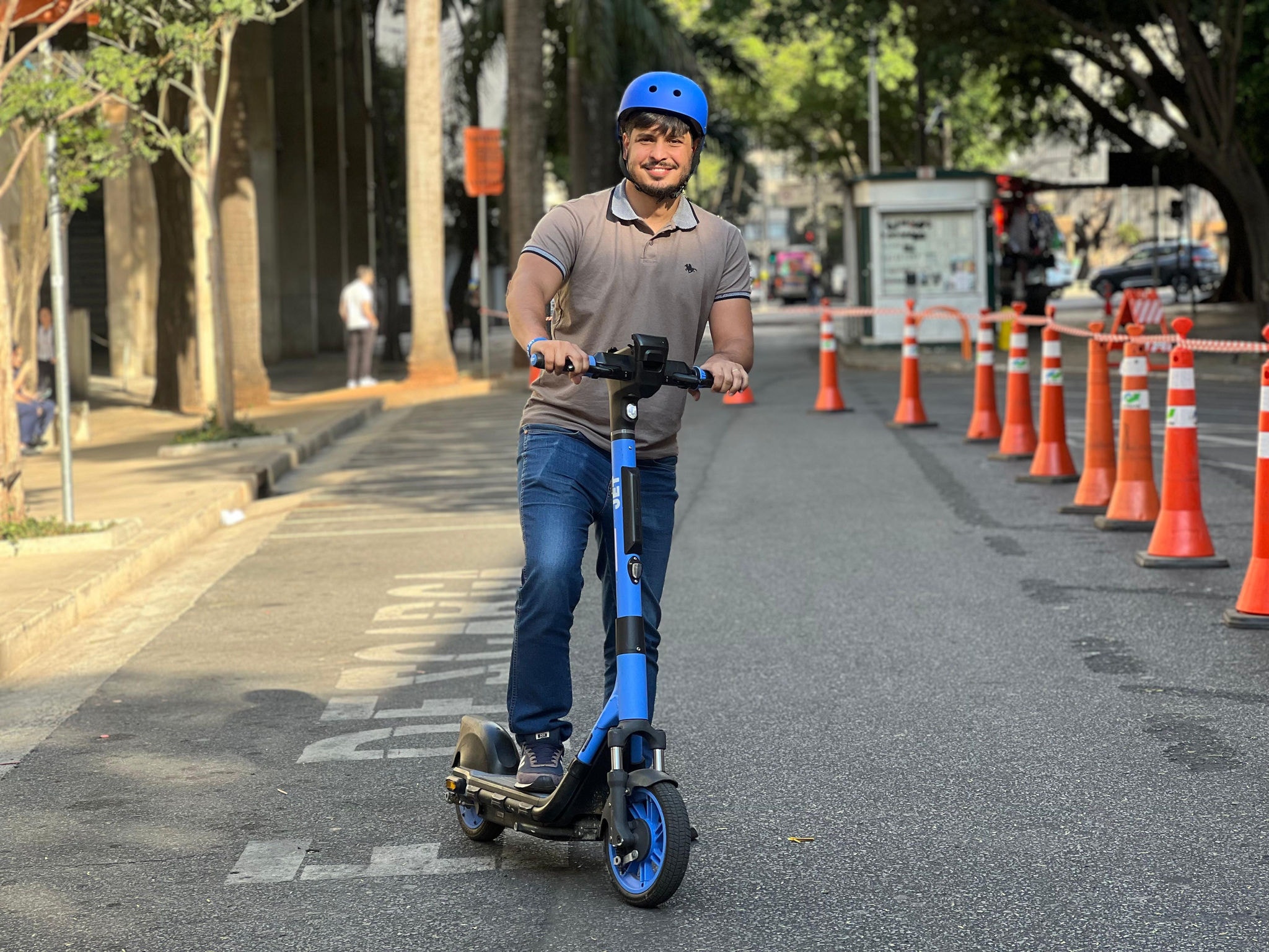 Teste de patinetes elétricos realizado pela PBH, nesta terça-feira (12/8)