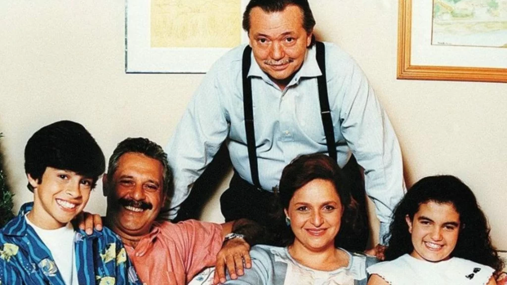 Luciano Amaral, Antonio Fagundes, Gianfrancesco Guarnieri, Mira Haar e Mayana Blum no Mundo da Lua, da TV Cultura.