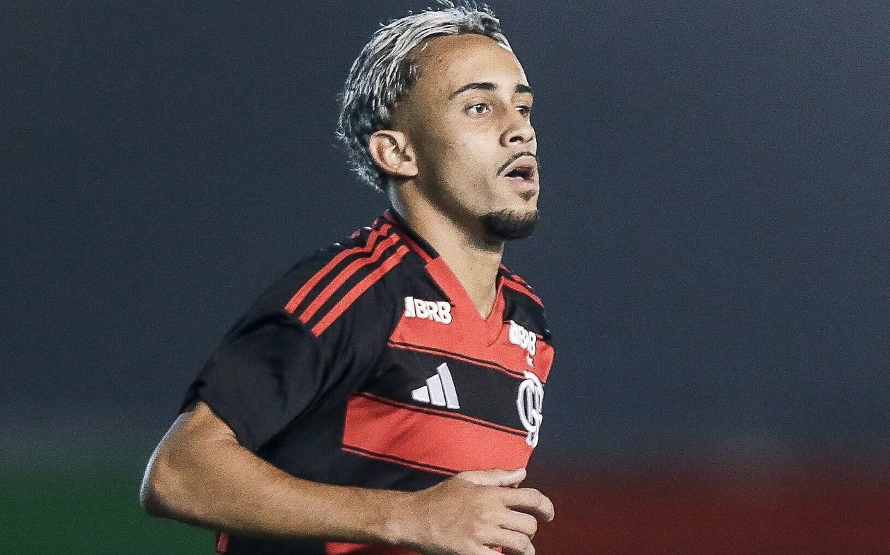 Atacante Matheus Gonçalves marcou os dois gols do Flamengo contra o Botafogo no Brasileiro Sub-20 (Foto: Gilvan de Souza/Flamengo)