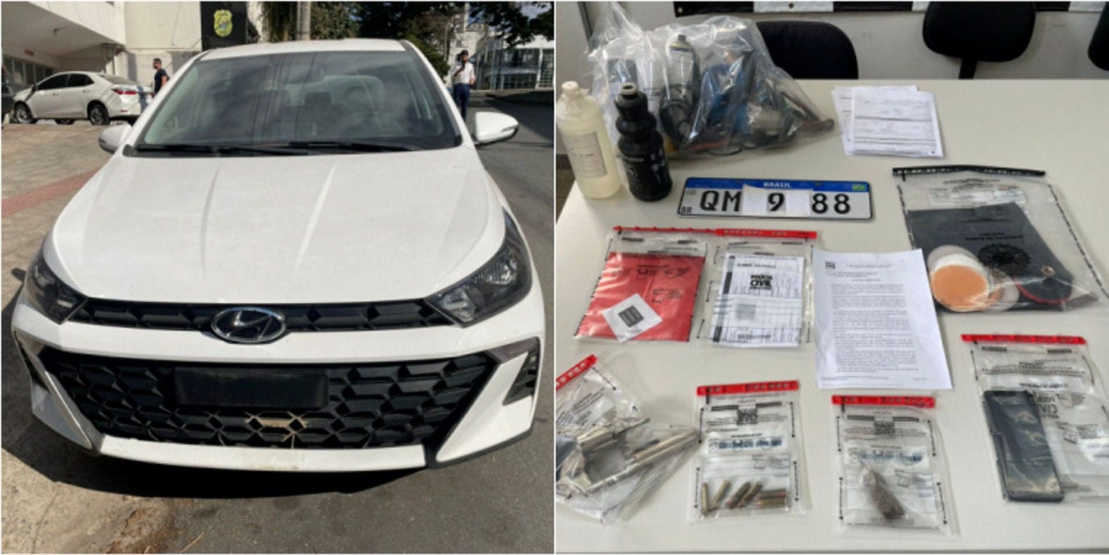 Carro adulterado e materiais foram apreendidos no sítio