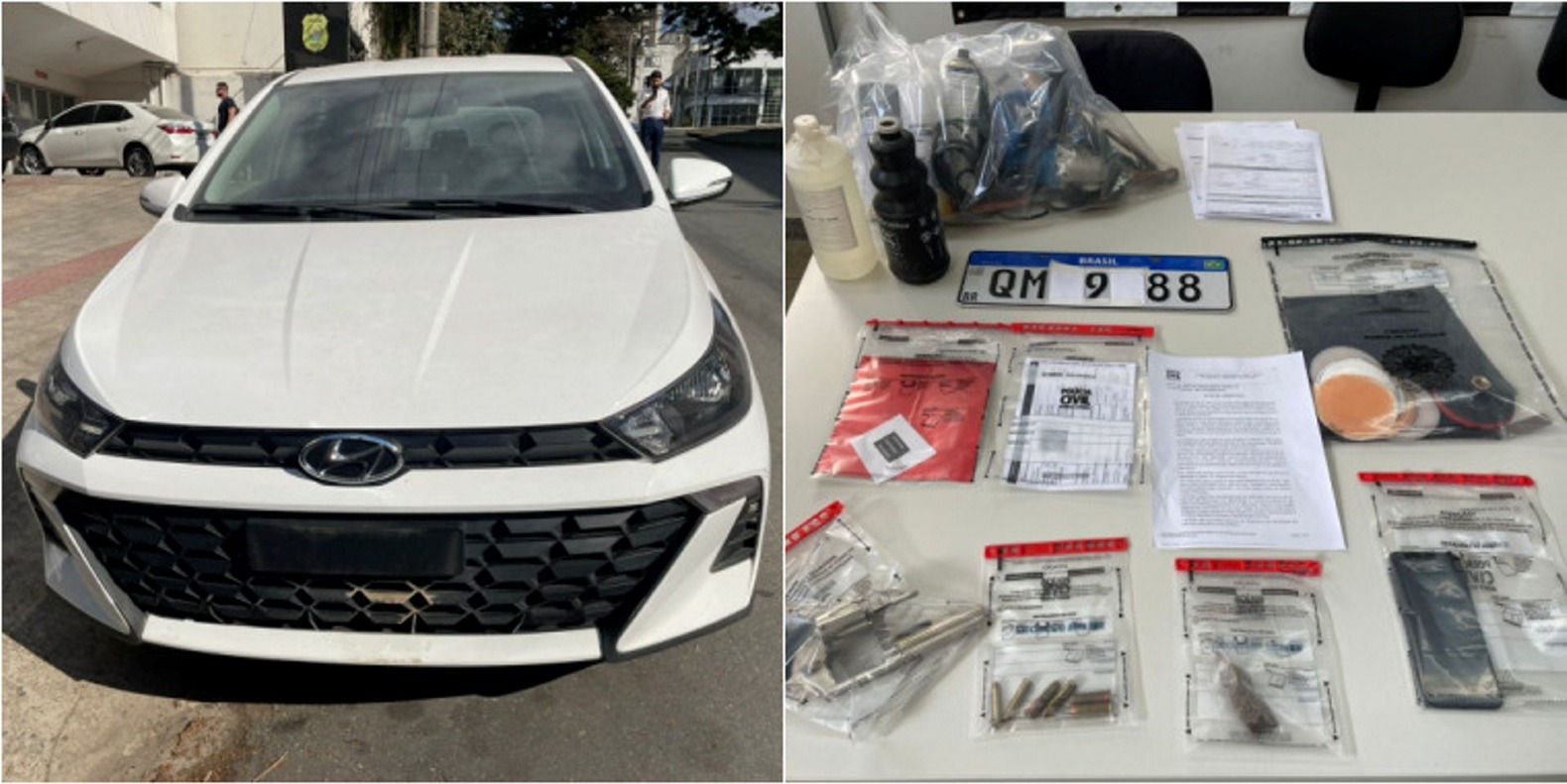 Carro adulterado e materiais foram apreendidos no sítio