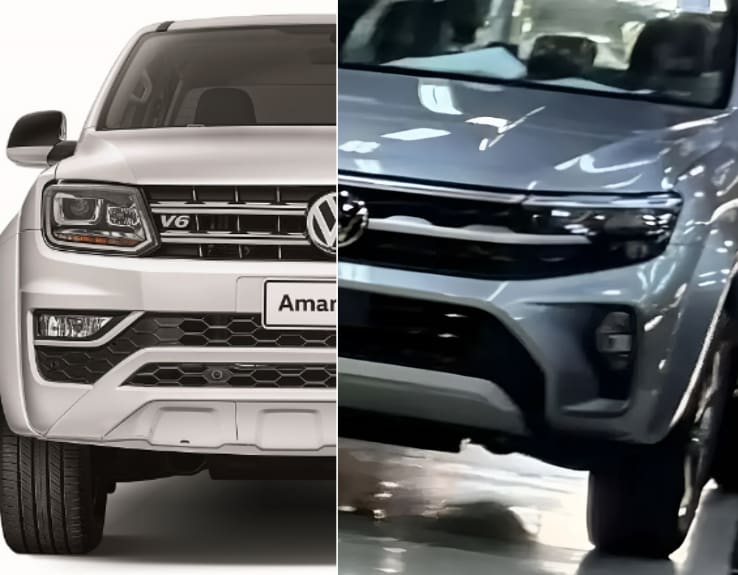 Comparativo da atual e a nova Amarok que será lançada no Brasil