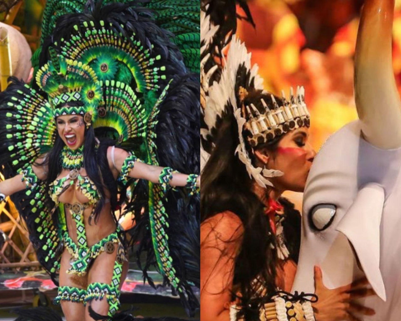 Imagens mostram Isabelle, cunhã-poranga do boi Garantido e ex-bbb 24, durante o festival de Parintins.
