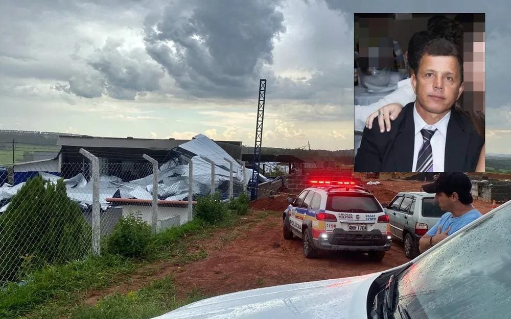 Homem morreu após ser atingido por estrutura durante a chuva em Cássia