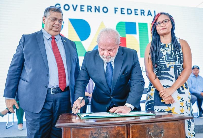 Em março, durante evento de lançamento do Pronasci, Lula comentou sobre o sobrepeso de Flávio Dino
