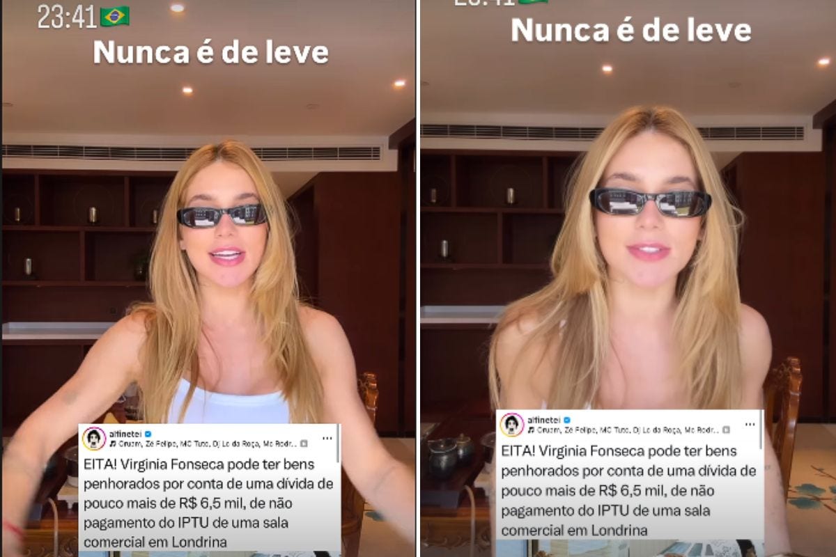 Virginia ficou sabendo de dívida do IPTU pela internet
