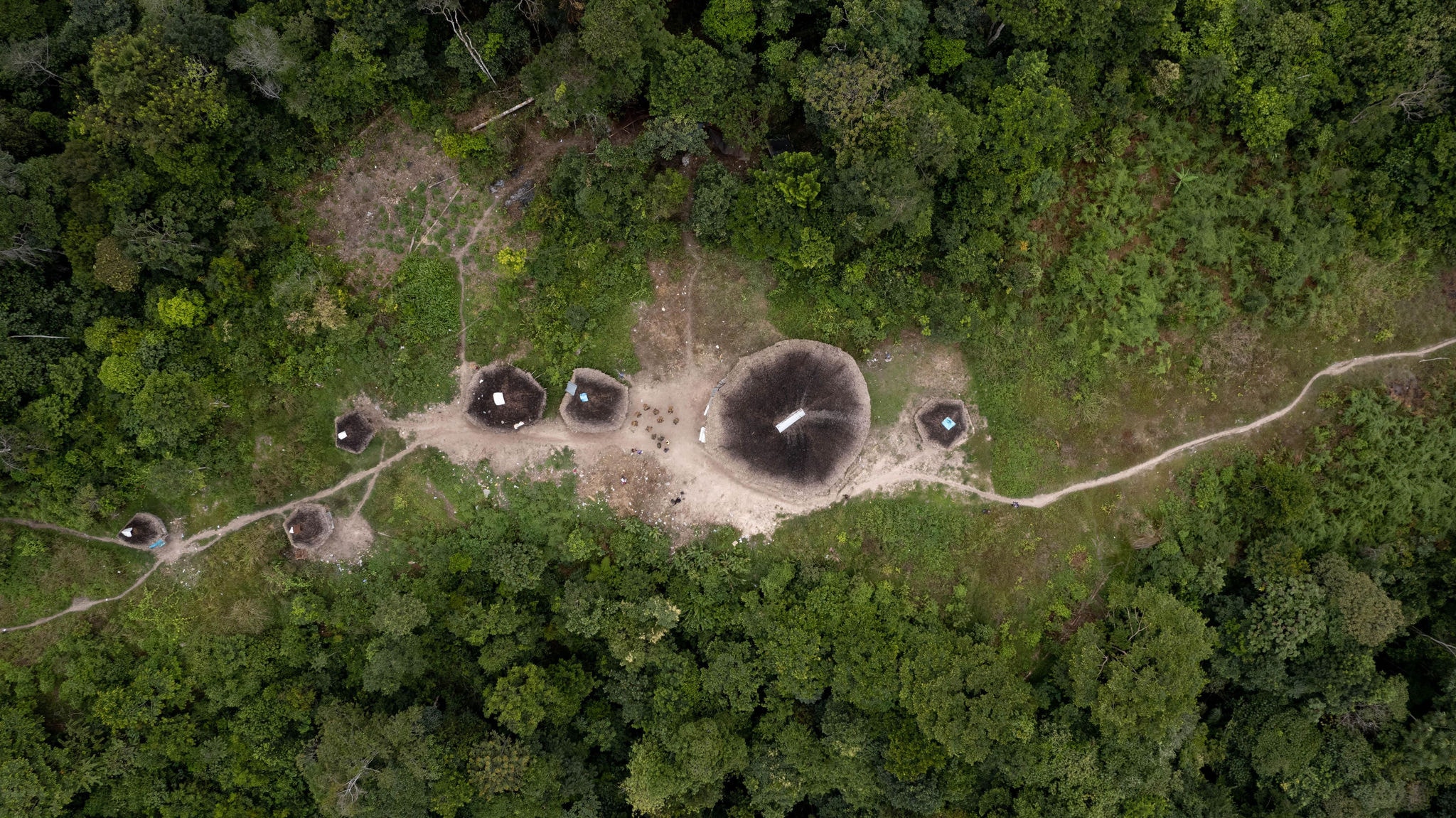 Vista aérea da terra indígena Yanomami no estado de Roraima. Foto: Fred Magno / O Tempo