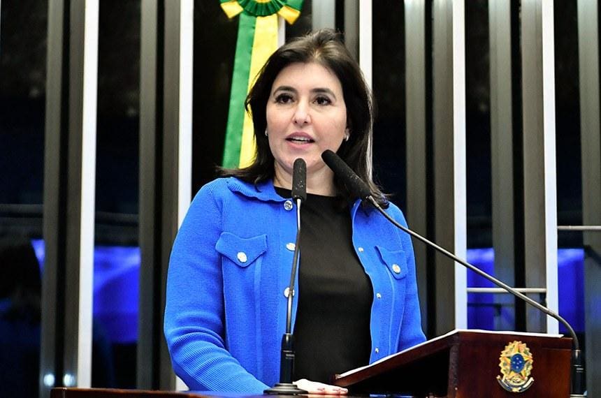Na imagem, a senadora Simone Tebet (MDB-RS)