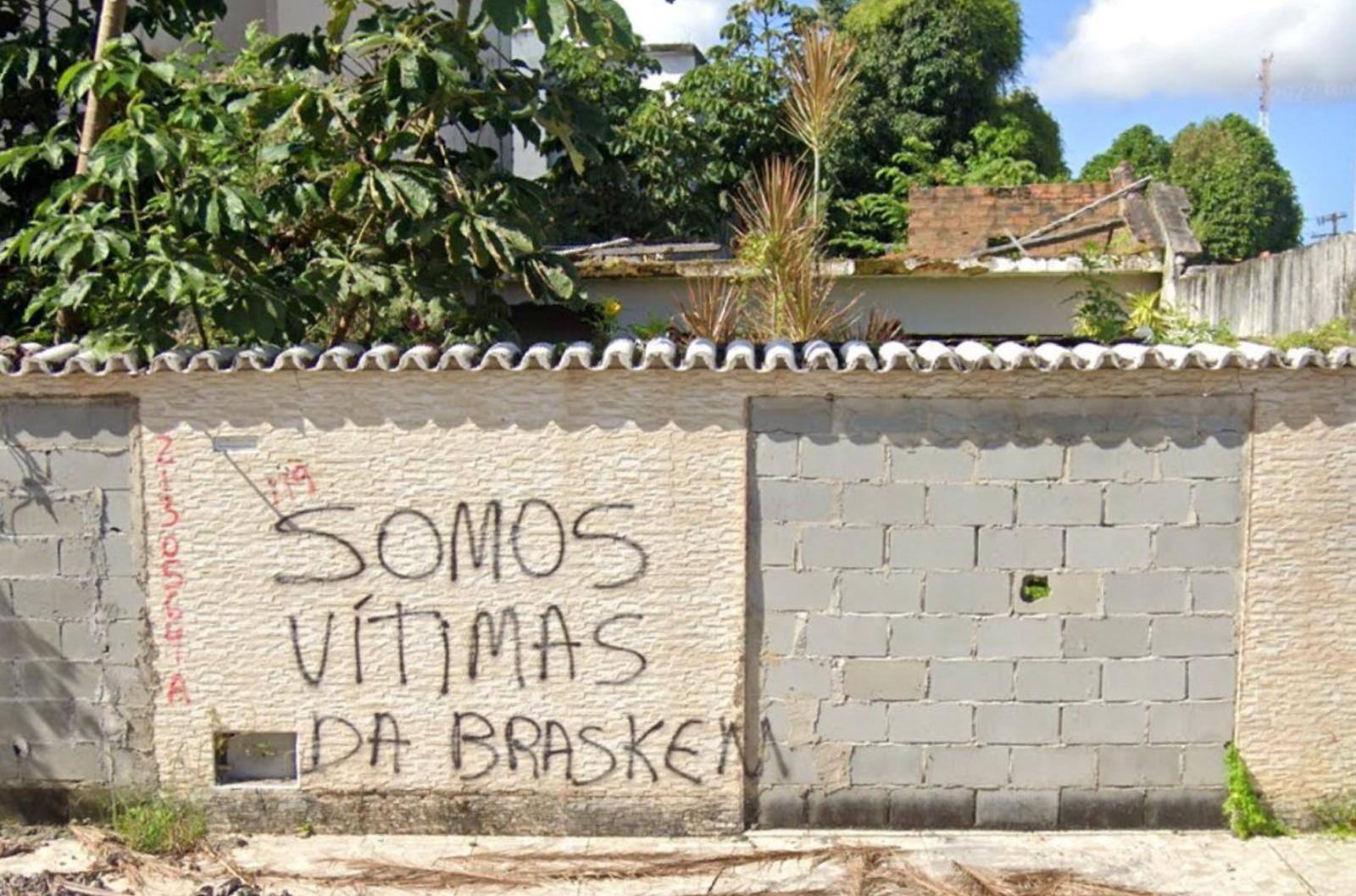 Protesto de moradores em bairro atingido por extração da Braskem, em Maceió. Imagem de arquivo