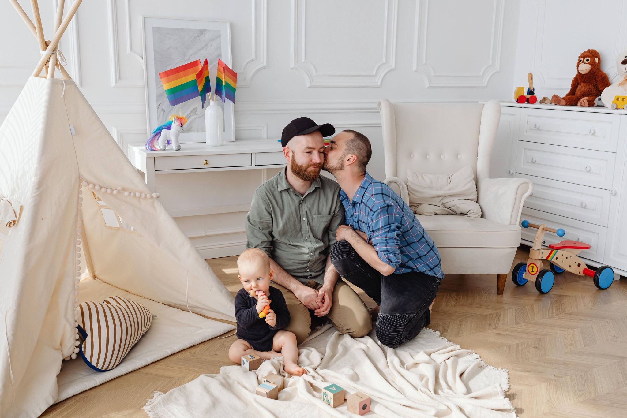 Casal gay e seu filho