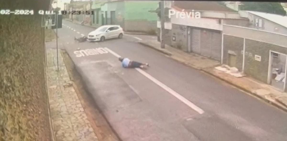 Circuito de segurança registrou o momento do acidente