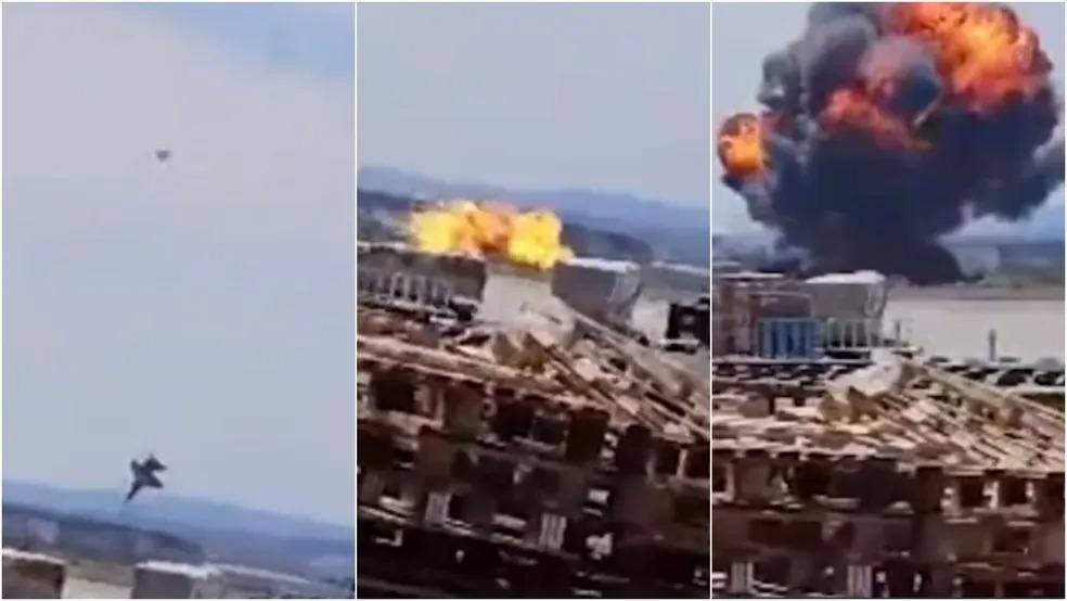Caça F-18 cai em zona militar na Espanha e explode