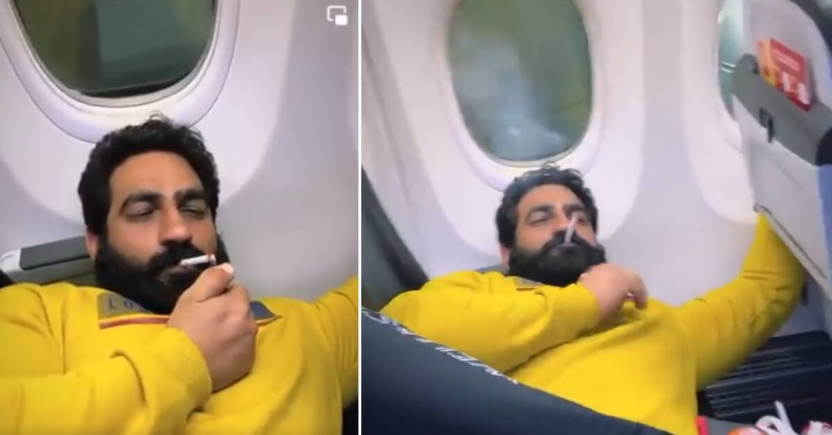 Homem divulgada vídeo fumando durante voo de Dubai a Nova Délhi