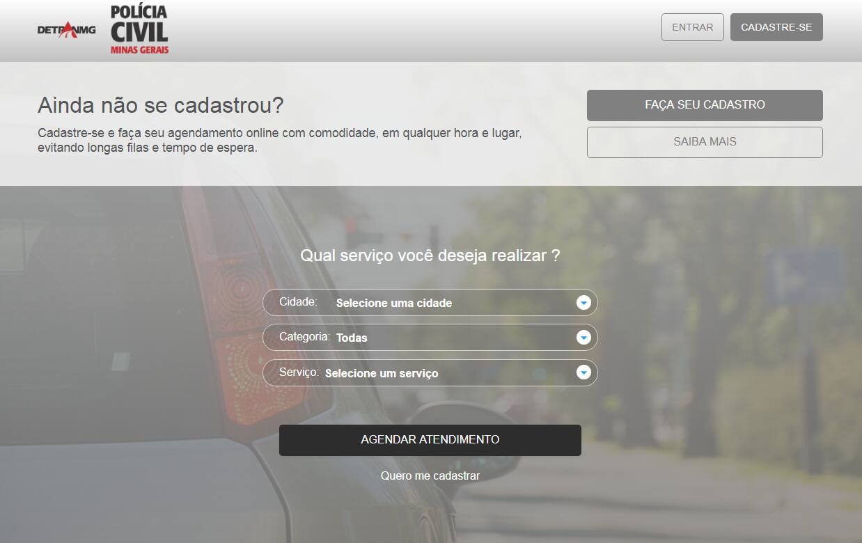 Detran-MG disponibiliza agendamento online para atendimento em BH