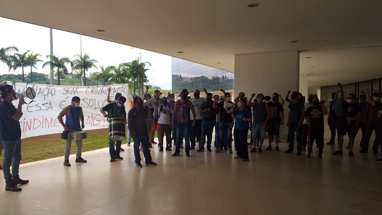 Protesto metroviários greve metrô