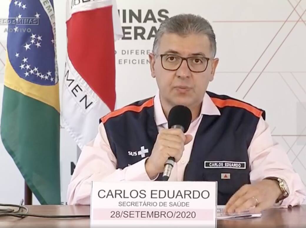 Secretário de Estado de Saúde, Carlos Eduardo Amaral, participou da coletiva nesta segunda-feira