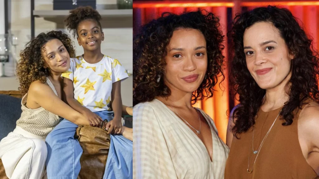 Laís e Sarita; ao lado, Laís e Cecília em 'Vale Tudo'