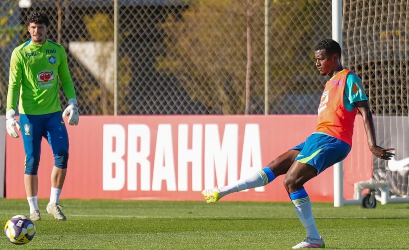 Zagueiro Bruno Alves, do Cruzeiro, durante treino da seleção brasileira