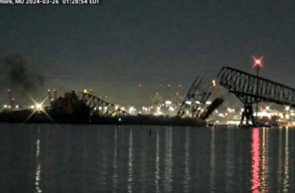 O navio se chocou na ponte em Baltimore em 26 de março de 2024