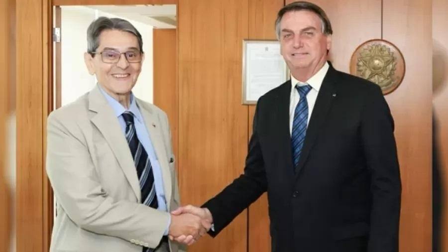 Roberto Jefferson (PTB) e Jair Bolsonaro (PL) em encontro no Palácio do Planalto