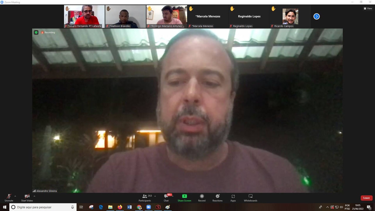 Senador Alexandre Silveira (PSD) em evento on-line do PT - Reprodução Zoompng