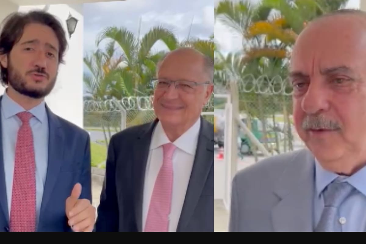 Fuad e Gabriel recepcionam Alckmin em Belo Horizonte