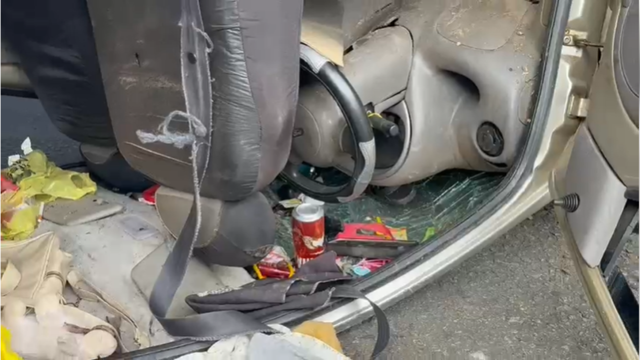 Lata de cerveja foi encontrada no interior do veículo após o acidente