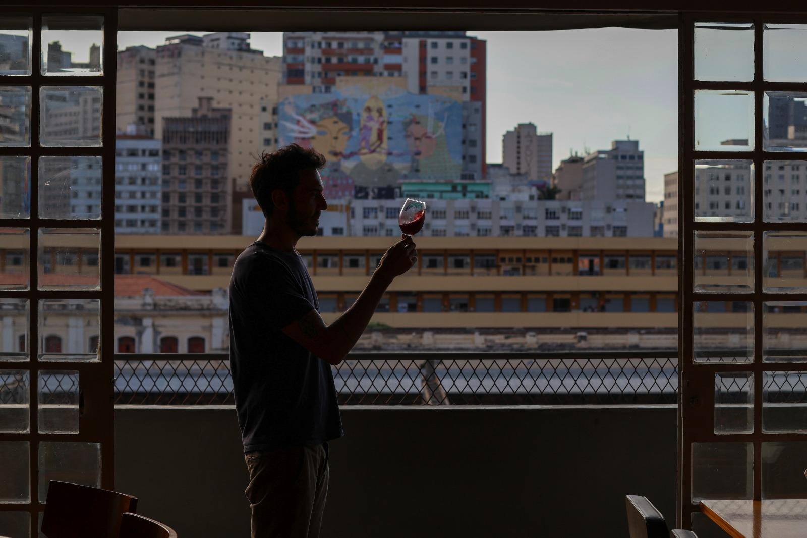 Vista da pizzaria Panorama para um painel do Cura
