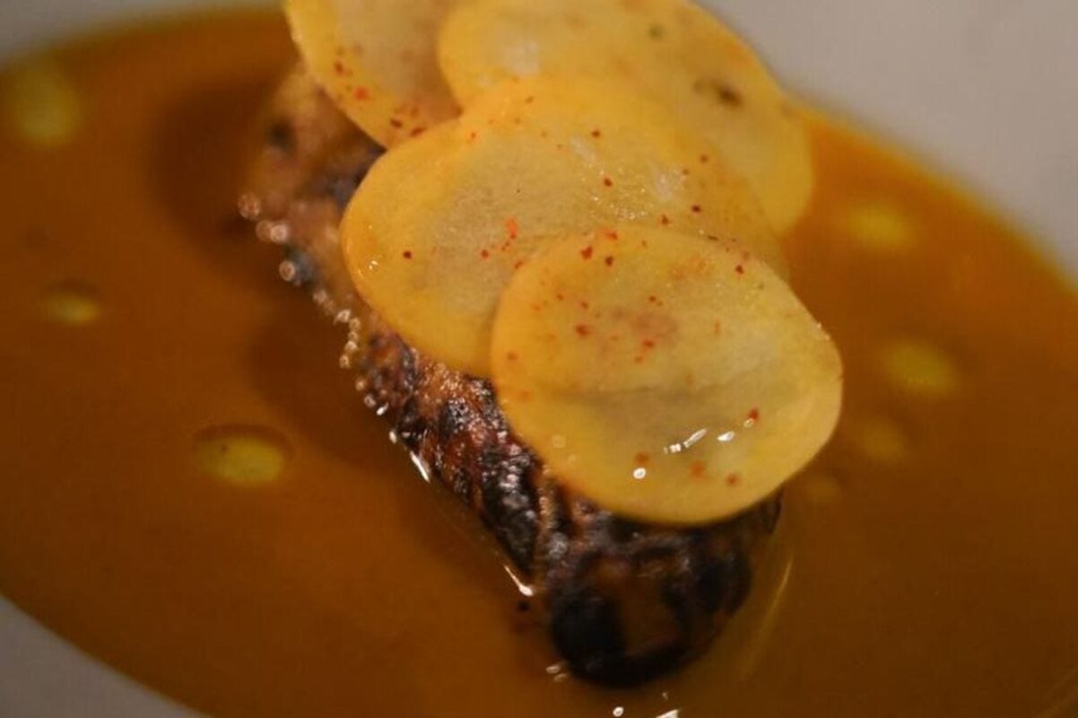 Cumbio é um turbeculo típico da Colômbia e está em um dos pratos do menu-degustação do El Chato