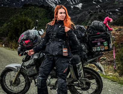 Celina Martins durante passagem por Ushuaia, no arquipélago da Terra do Fogo, no extremo sul da Argentina 