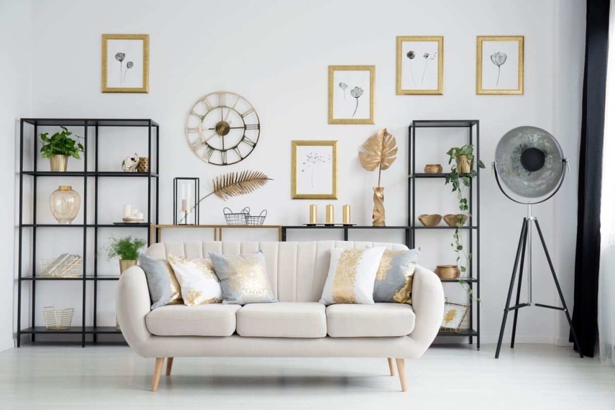 O dourado é tendência na decoração, mas requer equilíbrio para não ser excessivo