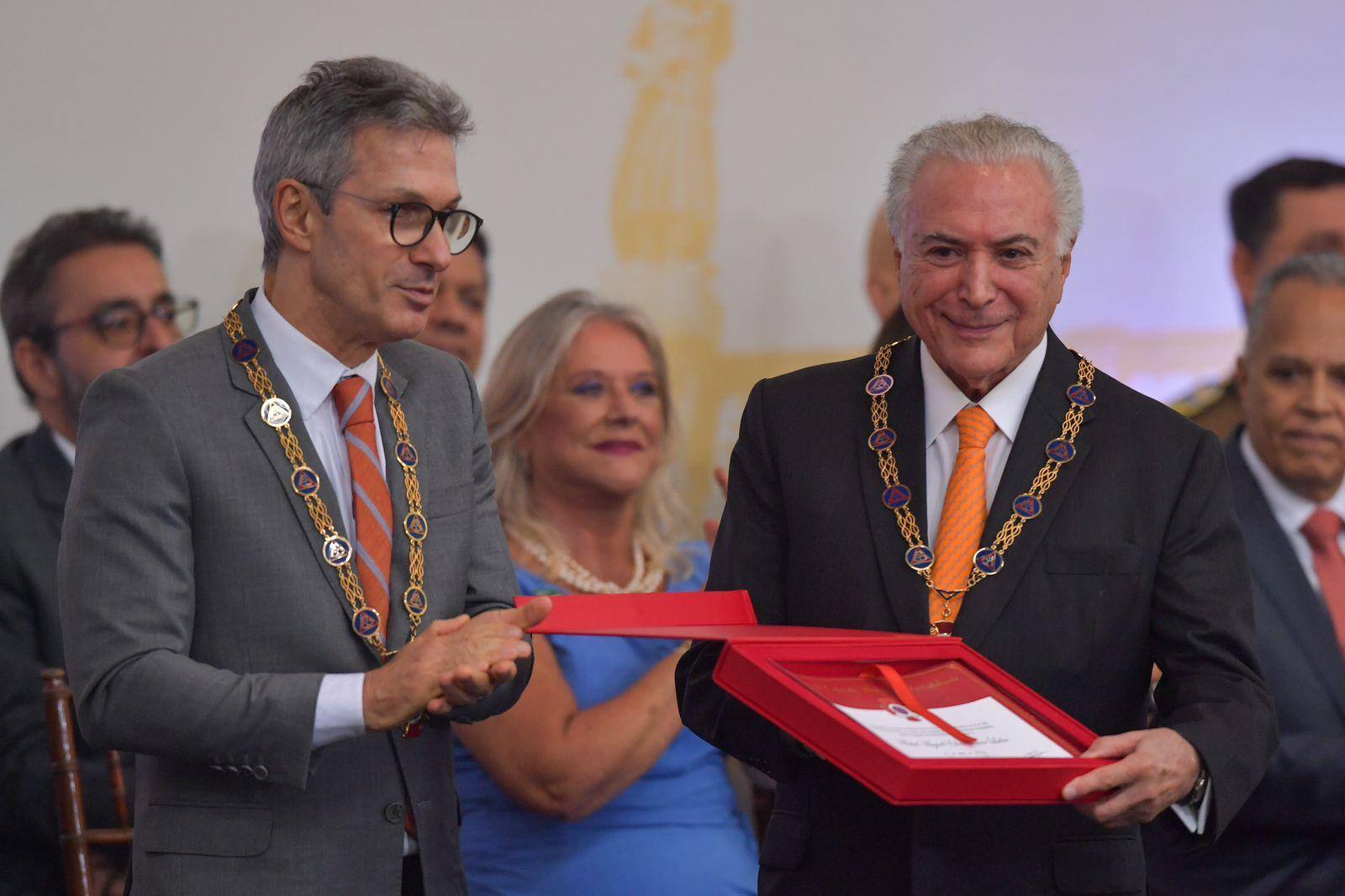 Ex-presidente Michel Temer foi homenageado por Romeu Zema em Ouro Preto