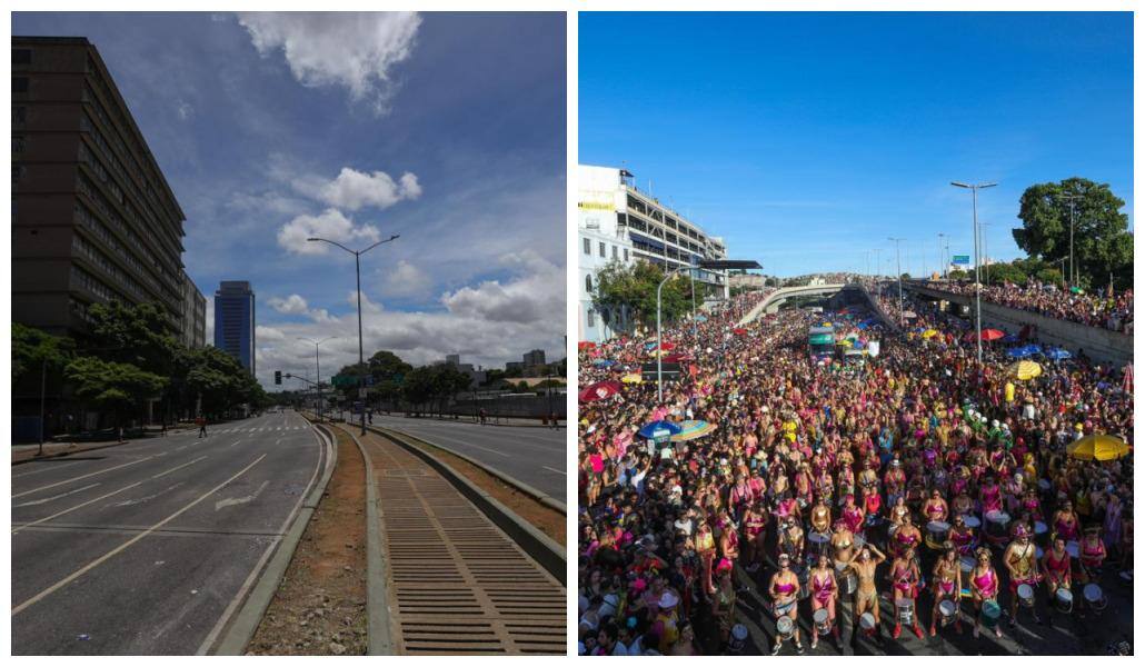 Avenida do Contorno ficou deserta pouco depois da dispersão do bloco