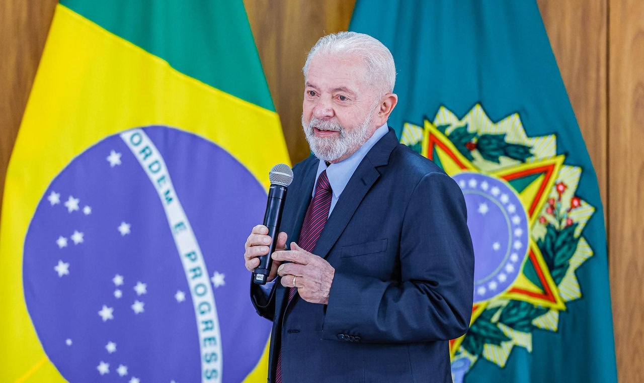 O presidente Lula em café com jornalistas no Palácio do Planalto, em 23 de abril de 2024